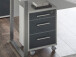 Rollcontainer >Olivia< in lichtgrau aus Glas - 40x56x40cm (BxHxT)