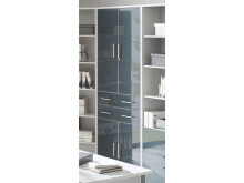 Aktenschrank >Olivia< in lichtgrau aus Glas -...