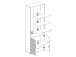 Aktenschrank >Olivia< in lichtgrau aus Glas - 79x220x35cm (BxHxT)