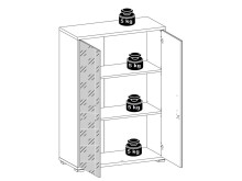 Aktenschrank >Olivia< in lichtgrau aus Glas - 78x114x35cm (BxHxT)
