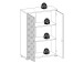 Aktenschrank >Olivia< in lichtgrau aus Glas - 78x114x35cm (BxHxT)