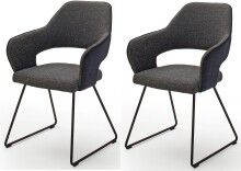 Esszimmerstuhl >Northampton I< (2-er Set) in Anthrazit - 58x87x59 (BxHxT)