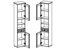 Hochschrank >Tomlin< in Weiß - 41x191x32cm (BxHxT)