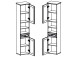 Hochschrank >Tomlin< in Weiß - 41x191x32cm (BxHxT)