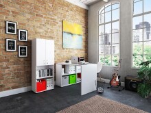 Aktenschrank >Trio< in Weiß - 57x154x34,5cm (BxHxT)