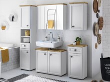 Badezimmer-Set >Tomlin< (5-teilig) in Weiß -...