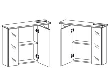 Badezimmer-Set >Tomlin< (5-teilig) in Weiß - 205x191x47cm (BxHxT)