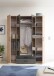 Kleiderschrank >Cilli< in Anthrazit - 159,3x196,3x53,5cm (BxHxT)