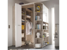 Kleiderschrank >Lasmos< begehbar, in Sandeiche/weiß - 146x198x133cm (BxHxT)