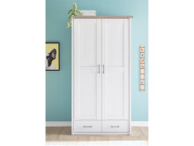 Kleiderschrank >Lebbie< in Pinie-Weiß;Trüffel - 106x201x55cm (BxHxT)
