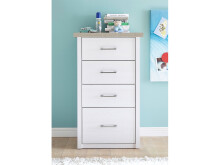 Kommode >Lebbie< in Pinie Weiß - 60x101x43cm (BxHxT)