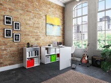 Büro-Set >Trio< in Weiß - 121x76x33cm (BxHxT)