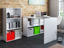 Büro-Set >Trio< in Weiß - 121x76x33cm...