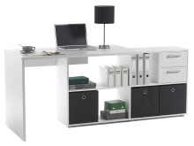 Büro-Set >Trio< in Weiß - 228.1x76x34.5cm (BxHxT)