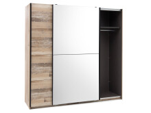 Schwebetürenschrank >Renfrew< in Old Style hell - 215x210x63cm (BxHxT)