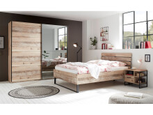 Schwebetürenschrank >Renfrew< in Old Style hell - 215x210x63cm (BxHxT)