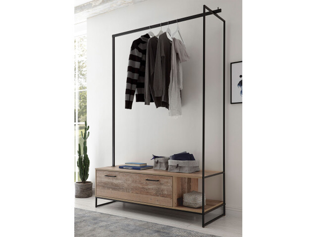Kompaktgarderobe >Renfrew< in Old Style hell aus Metall - 137x186x50cm (BxHxT)