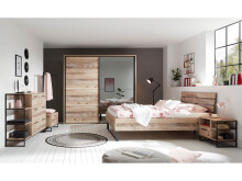 Kompaktgarderobe >Renfrew< in Old Style hell aus Metall - 76x154x50cm (BxHxT)