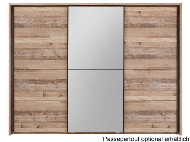 Schwebetürenschrank >Renfrew< in Old Style hell - 270x210x63cm (BxHxT)
