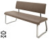 Sitzbank >Muvo III< in Cappuccino aus Rindsleder - 155x86x59cm (BxHxT)