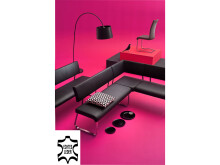 Eckbank >Muvo I< in Schwarz aus Rindsleder - 200x86x60cm (BxHxT)