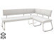 Eckbank >Muvo I< in Weiß aus Rindsleder - 200x86x60cm (BxHxT)