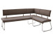 Eckbank >Muvo II< in Braun aus Polyurethan - 200x86x60cm (BxHxT)