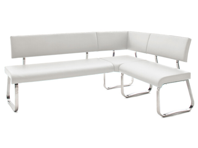 Eckbank >Muvo II< in Weiß aus Polyurethan - 200x86x60cm (BxHxT)