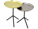 Beistelltisch >Monreale< (2-er Set) in Messing Silber - 43x53x43 (BxHxT)