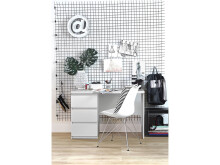 Schreibtisch >Balu< in Weiß Matt - 108x72,5x50cm (BxHxT)