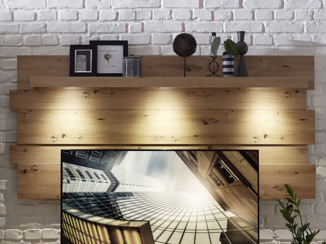 Wandboard >Lewes< in Artisan Eiche - 202x93x24cm (BxHxT)