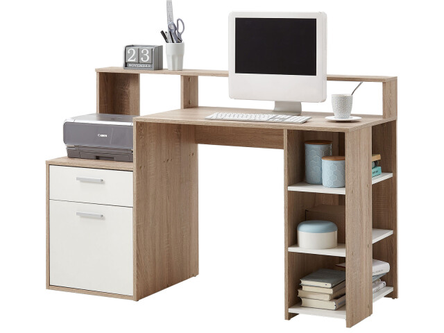 Schreibtisch >Suzanne< in Eiche - 138,5x92x53,5cm (BxHxT)
