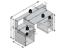 Schreibtisch >Suzanne< in Eiche - 138,5x92x53,5cm (BxHxT)