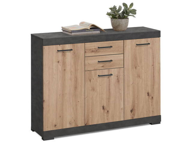 Kommode >Birkenhead< in Matera Artisan Eiche - 120x90x35cm (BxHxT)