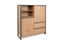 Highboard >Arvada< in Artisan Eiche aus MDF -...