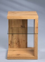 Beistelltisch >Wunstorf I< in Braun aus Glas -...