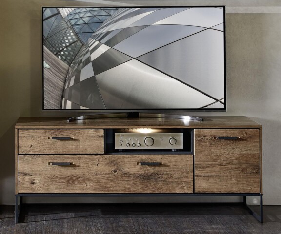 TV-Board >Manhattan< in Haveleiche Cognac - 156x62x48cm (BxHxT)