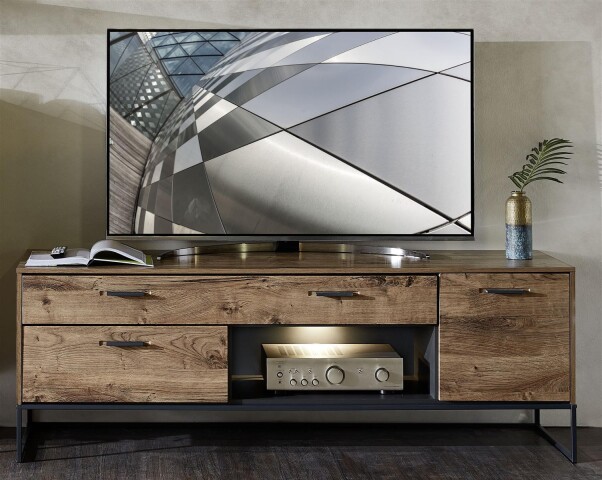 TV-Board >Manhattan< in Haveleiche Cognac - 175x62x48cm (BxHxT)