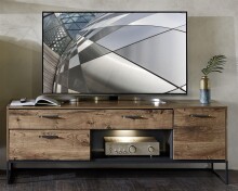 Wohnwand >Manhattan< in Haveleiche Cognac - 320x196x48cm (BxHxT)