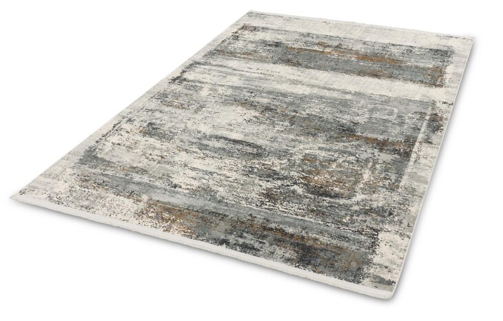 Teppich in creme/kupfer Allover aus 50% Viskose, 50% Acryl - 150x80x0,6 (LxBxH)