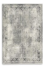 Teppich in Grau/Creme Bordüre aus 50% Viskose, 50%...