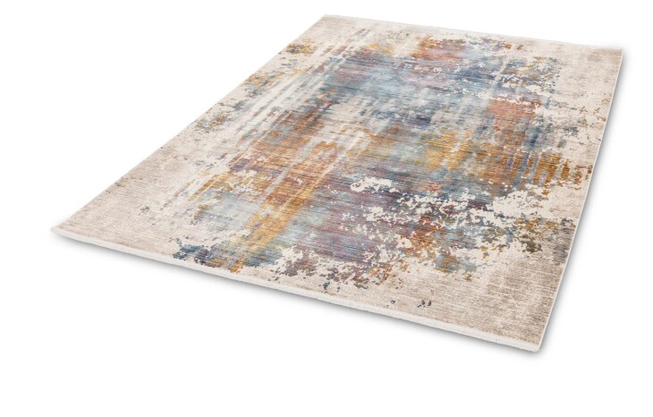 Teppich in Vintage blau aus 100% Polyester - 150x80x1cm (LxBxH)