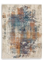 Teppich in Vintage blau aus 100% Polyester - 150x80x1cm (LxBxH)