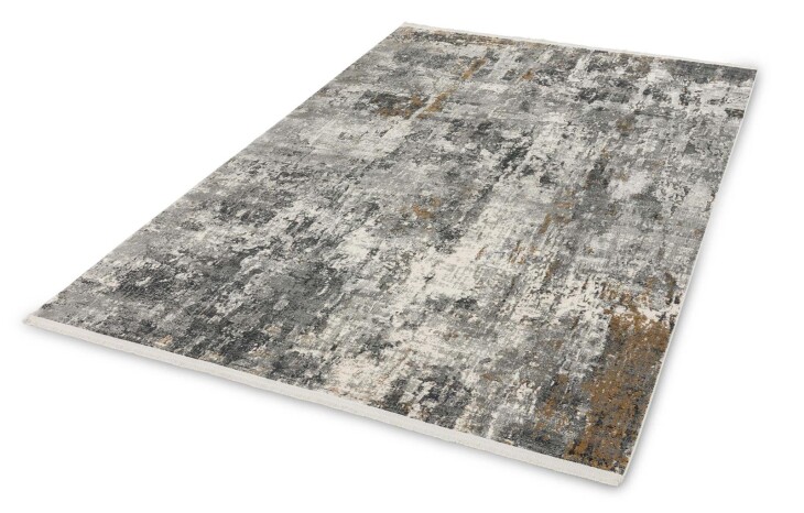 Teppich in Anthrazit/Creme Allover - 200x140x0,6 (LxBxH)