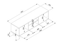TV-Board >Kuta< in Sonoma-Eiche Nachbildung - 150x52x40cm (BxHxT)