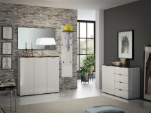 Wandspiegel >White< in grau - 120x65x2cm (BxHxT)