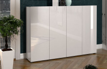 Schuhschrank >Glossy< in Weiß Hochglanz -...