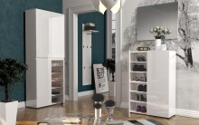 Wandgarderobe >Glossy< in Weiß Hochglanz - 40x170x27.6cm (BxHxT)