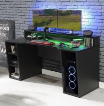 Schreibtisch >Tamas< in Schwarz/matt - 160x91,1x72cm (BxHxT)