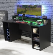 Schreibtisch >Tamas< in Schwarz/matt - 160x91,1x72cm (BxHxT)